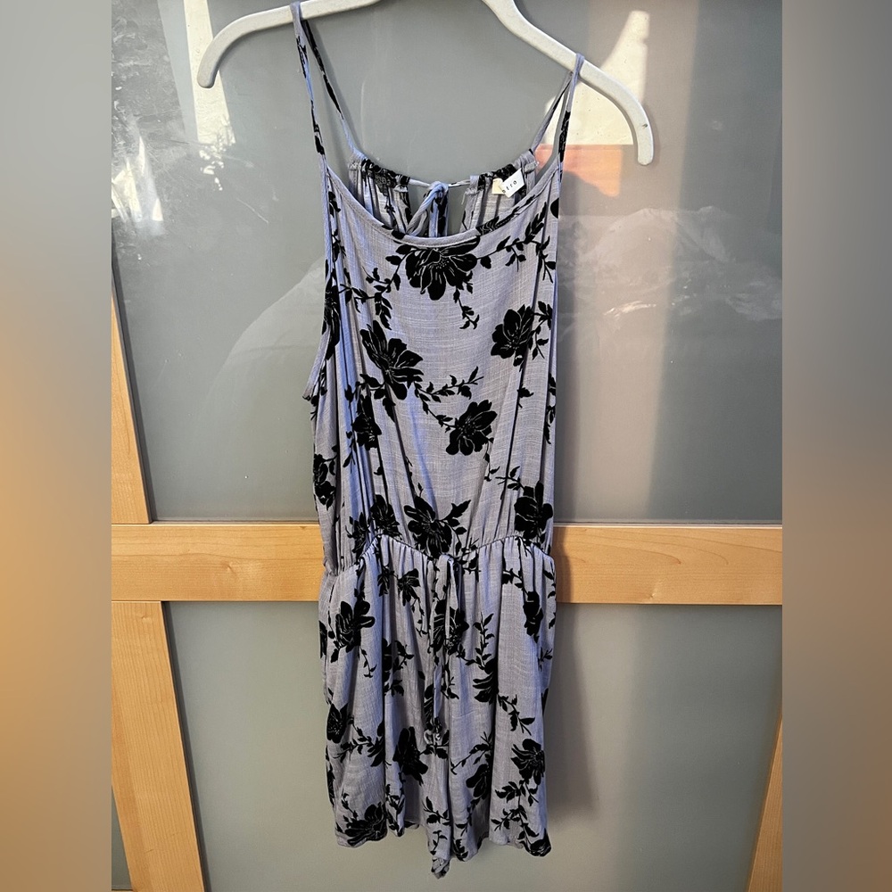 L lavender floral summer romper